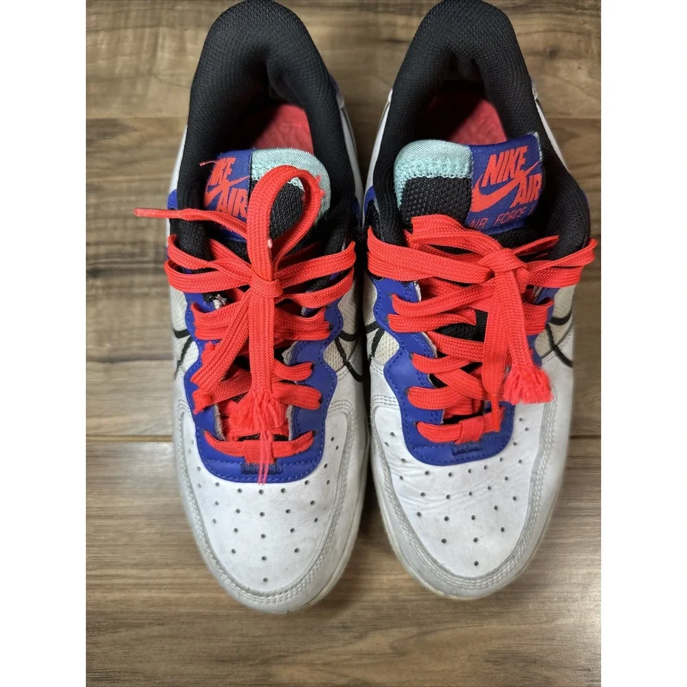 Nike Boys Air‎ Force 1 React CD6960-101 White Casual Shoes Sneakers Size 7y